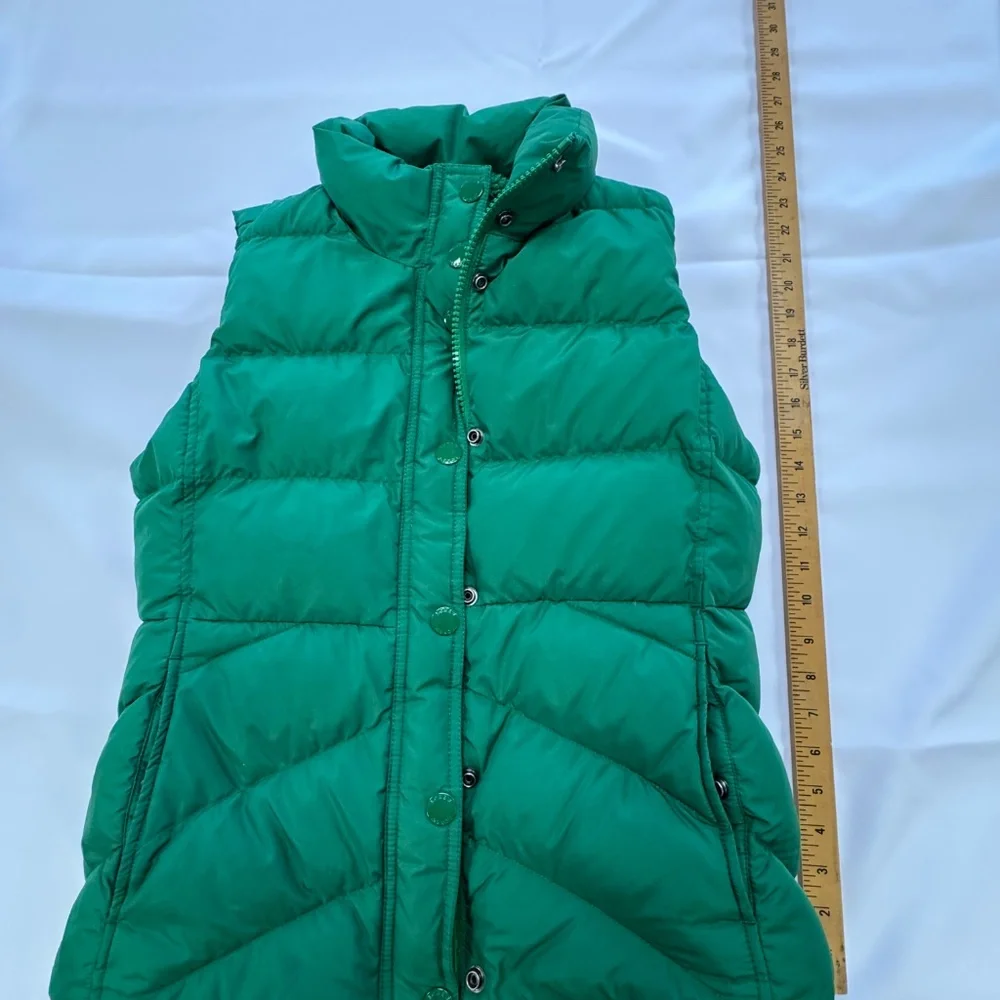 J. Crew Green Puffer Vest Medium - Picture 6 of 8